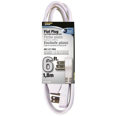 POWERZONE Cord Ext Indr 3Out16/3X6Ft Wht OR930606